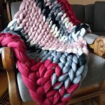 Kolorowy koc wełna czesankowa 100% merynos - ciepły koc na prezent