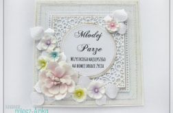 Kartka na Ślub z kwiatami 1