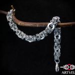 Bransoletka męska chainmaille industrial podkładki - 