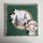 Kartka bożonarodzeniowa handmade z aniołkiem 1 - Kartka bożonarodzeniowa z aniołkiem