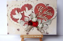 Kartka ślubna z serduszkami 36