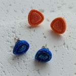 "Luna II" - kolczyki sztyfty z gliny polimerowej - zestaw 2 pary - lekkie i wygodne