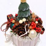 Stroik dekoracja Boże Narodzenie Choinka - Stroik z choinką na prezent