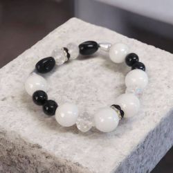 Bransoletka czarno-biała