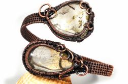 Bransoletka z miedzi z kwarcem z rutylem