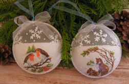Bombki/medaliony na choinkę "Zima w lesie" – 2 szt.