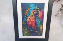 Obrazek diamentowy 20x30cm PAPUGA