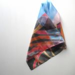 Apaszka jedwabna malowana Jesienna Geometryczna  - Apaszka jedwabna malowana Jesienna Geometryczna