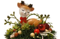 Stroik dekoracja Boże Narodzenie Jelonek w koronie