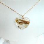 Kwarc rutylowy, włosy Wenus, serce, serduszko, wisior w złocie - 