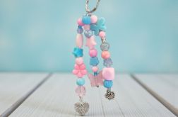 Różowo niebieski pastelowy breloczek
