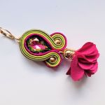 Hot Pink&Mustard kolczyki sutasz - 