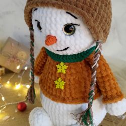 Bałwanek w czapce renifera, Maskotka bałwanek, Bałwanek pluszowy