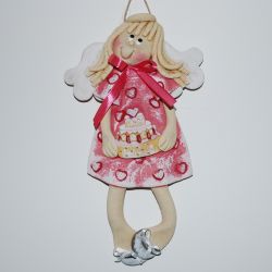 Mam urodziny - aniołek z masy solnej, prezent, dekoracja