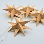 Bombki origami beżowe gwiazdy z papieru 4 sztuki łezki - 4