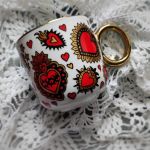 Ręcznie malowany kubek Sacred Heart - na Walentynki