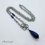Naszyjnik chainmaille z lapis lazuli - Naszyjnik chainmaille z lapis lazuli2