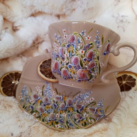 Polne dzwonki ręcznie malowany komplet