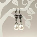 Kolczyki srebrne Emma z perłami Seashell - Eleganckie kolczyki