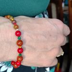 Bransoletka z kamieni koral jaspis Agat  - 