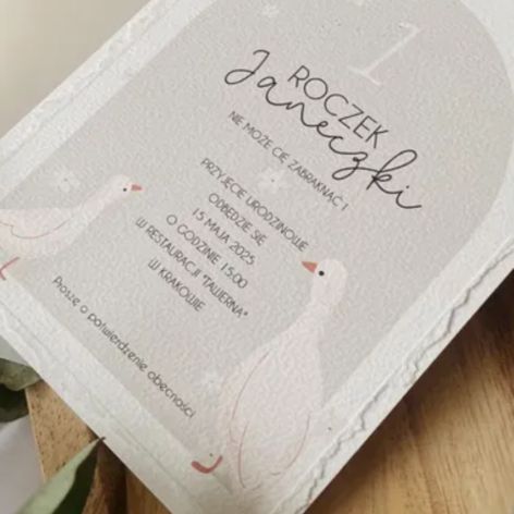 Zaproszenie na roczek z motywem gąski
