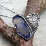 Agatowe serce 03 - plaster agatu i miedź