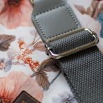 Kopertówka welurowa handmade torebka pudrowe kwiaty - 