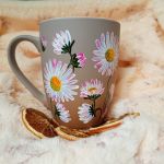 Stokrotkowe love kubek ręcznie malowany 300 ml. - 