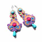 Madras Blue kolczyki sutaszowe - 