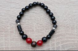 chalcedon,onyks,drewno bransoletka