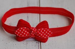 Opaska niemowlęca - Kokardka na czerwono