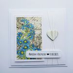 Subtelna kartka niebieskie kwiaty na ślub - Kartka na ślub niebieskie kwiaty