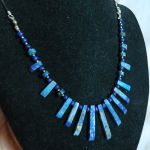 Lapis lazuli, elegancka kolia, naszyjnik w srebrze - 