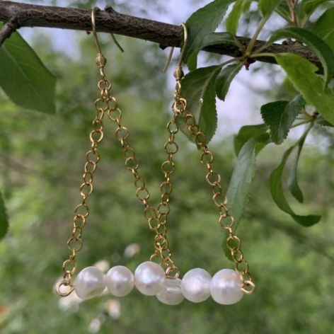 Kolczyki z naturalnymi perłami słodkowodnymi