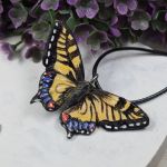 Wisiorek Motyl - pastelowy żółty - wisiorek motylek