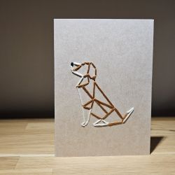 Kartka okolicznościowa haftowana pies beagle