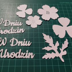 Scrapki zestaw napisy kwiaty