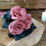 Bukiet róż z filcu - różowy - 