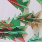 Zestaw choinek z papieru zielony las - 