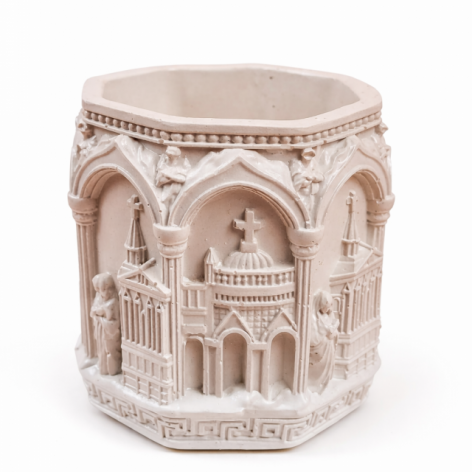 Świecznik gipsowy Konstantynopol – ręcznie robiona dekoracja do domu. Idealny do salonu, sypialni i nowoczesnych wnętrz.