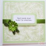 Kartka Z ŻYCZENIEM zielono-biała - Zielono-biała kartka na różne okazje