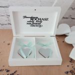Pudełko na obrączki "LOVE MINT" - Białe ślubne pudełeczko z mietowymi serduszkami Eco Manufaktura4
