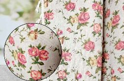 Zasłony gotowe lniane boho z frędzlami róże angielskie RETRO 150/240cm