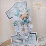 Kartka cyferka na roczek "Baby Bear" GOTOWA - 