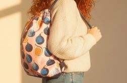 Plecak worek z weluru w figi – duży plecak damski handmade