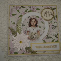 Kartka Komunijna dla dziewczynki 08