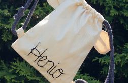 Bawełniany mini plecak miś z imieniem Henio