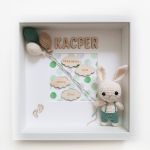 Metryczka narodzin dziecka - zielony króliczek - Metryczka króliczek chłopiec drewniane literki