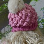 Czapka bąblowa  w kolorze ciemny różowy - ciepło w głowę