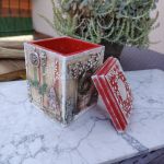 Świąteczne ręcznie zdobione pudełko ze świecznikiem duże - 3